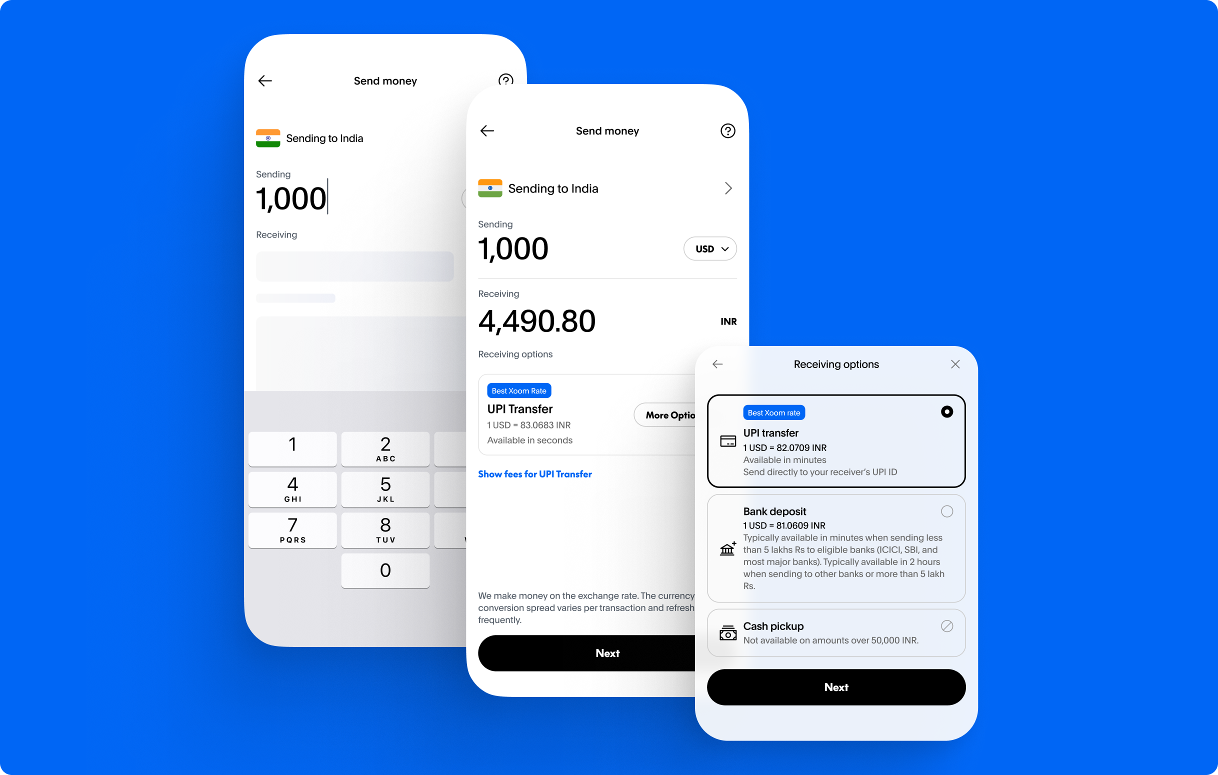 Final amount flow UI across mobile and desktop