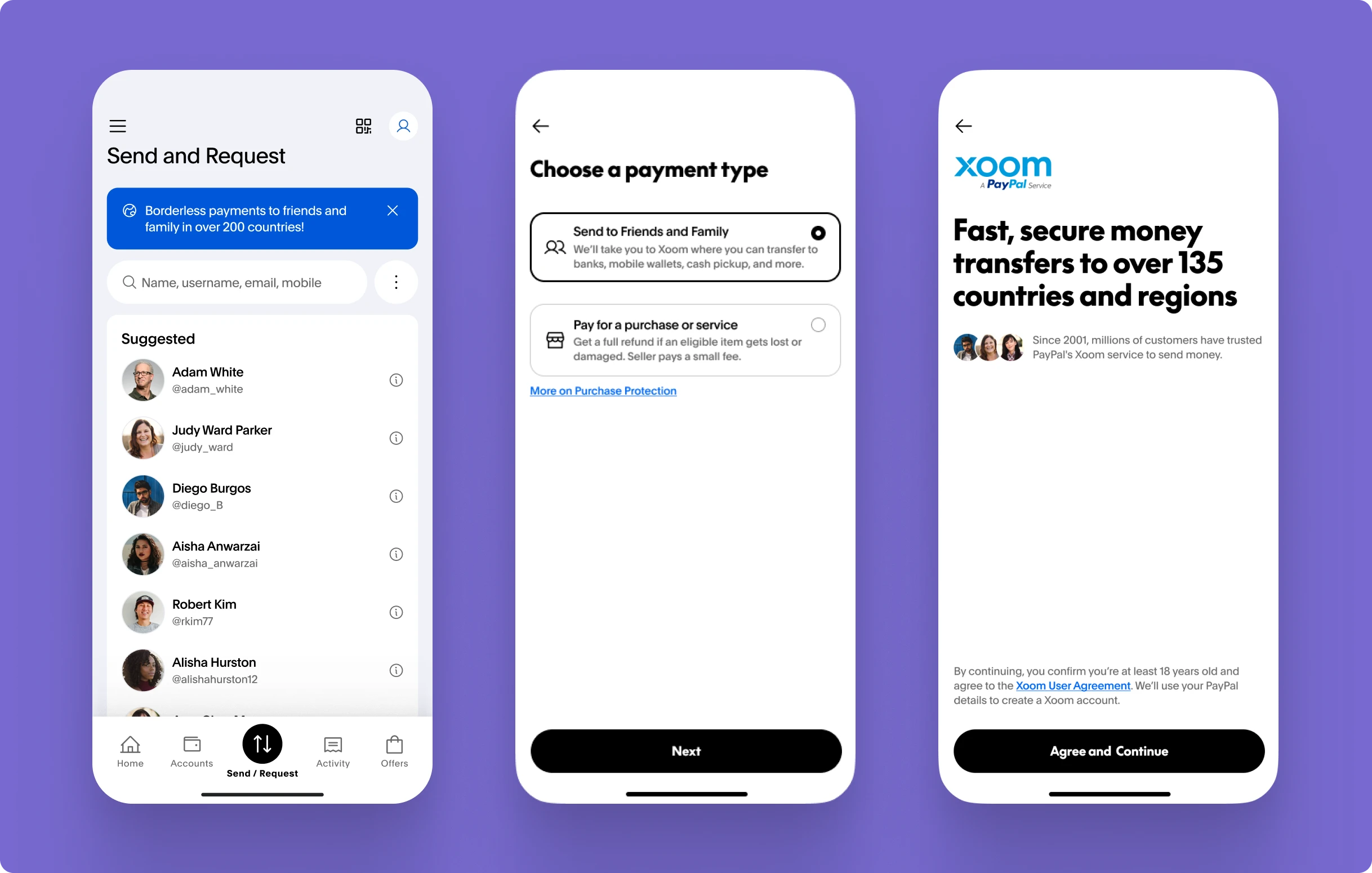 Unified PayPal's cross-border send and Xoom experience